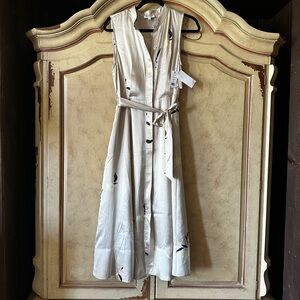 NWT Equipment Femme Clevete Cream Floral Maxi Dress 100% silk